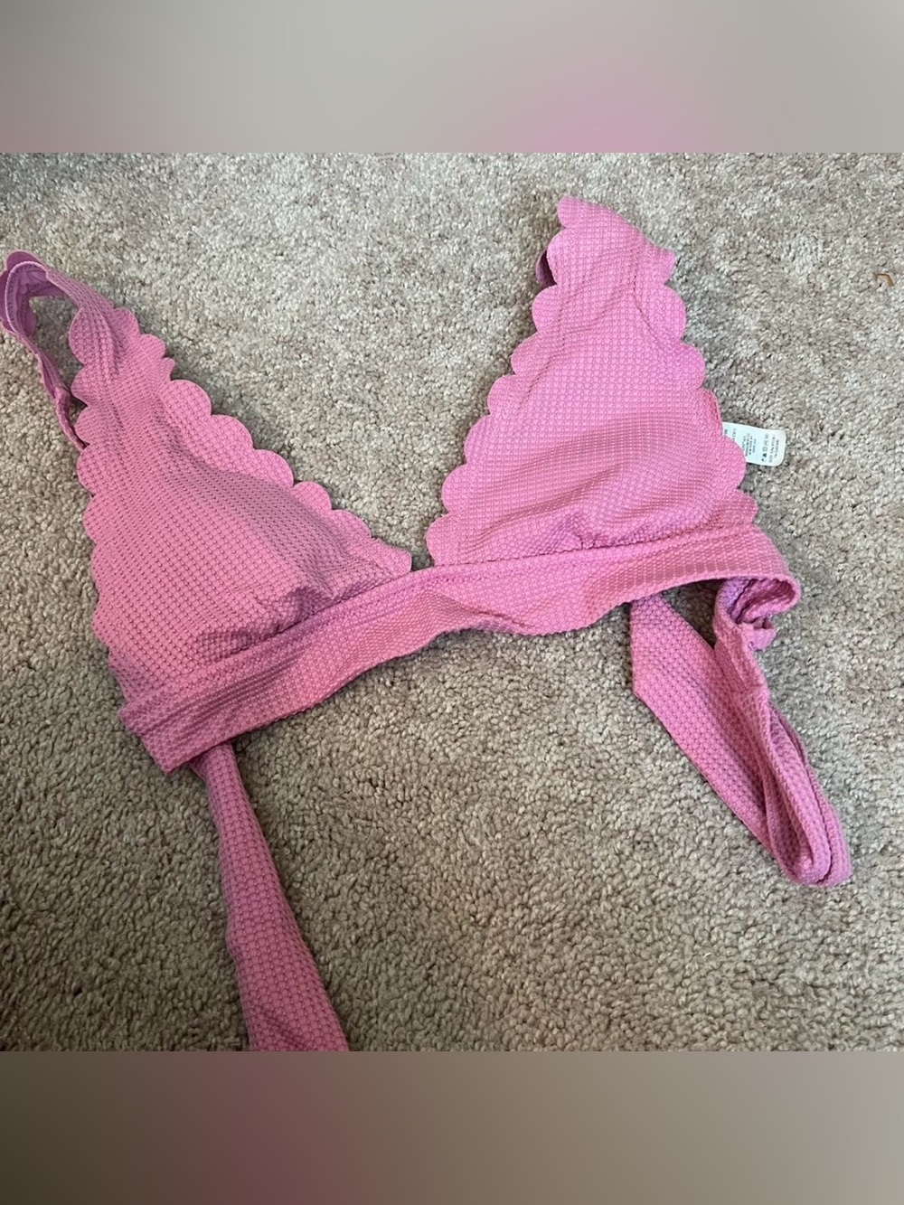 aerie Pink Scalloped Triangle Bralette